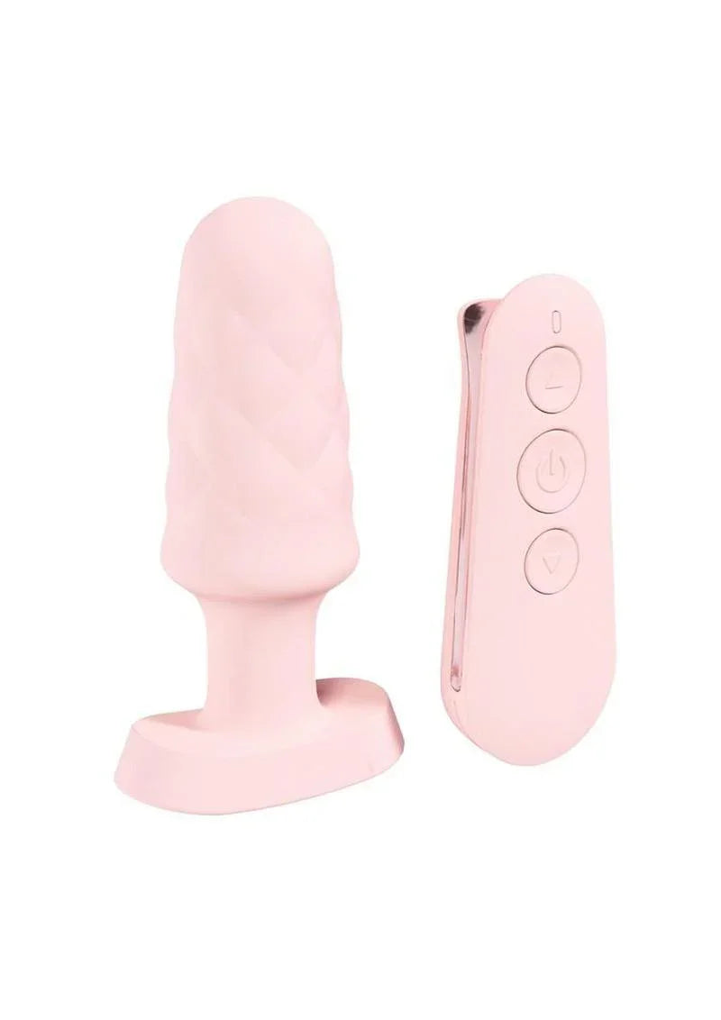 Loveline Velvet Silicone Rechargeable Vibrating Anal Plug with Remote Control