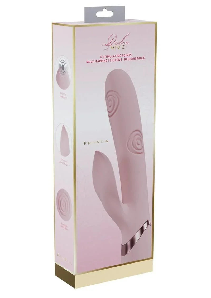 Vive Fronda Silicone Rechargeable Triple Motor G-Spot Vibrating and Tapping Leaf Clit Stimulator