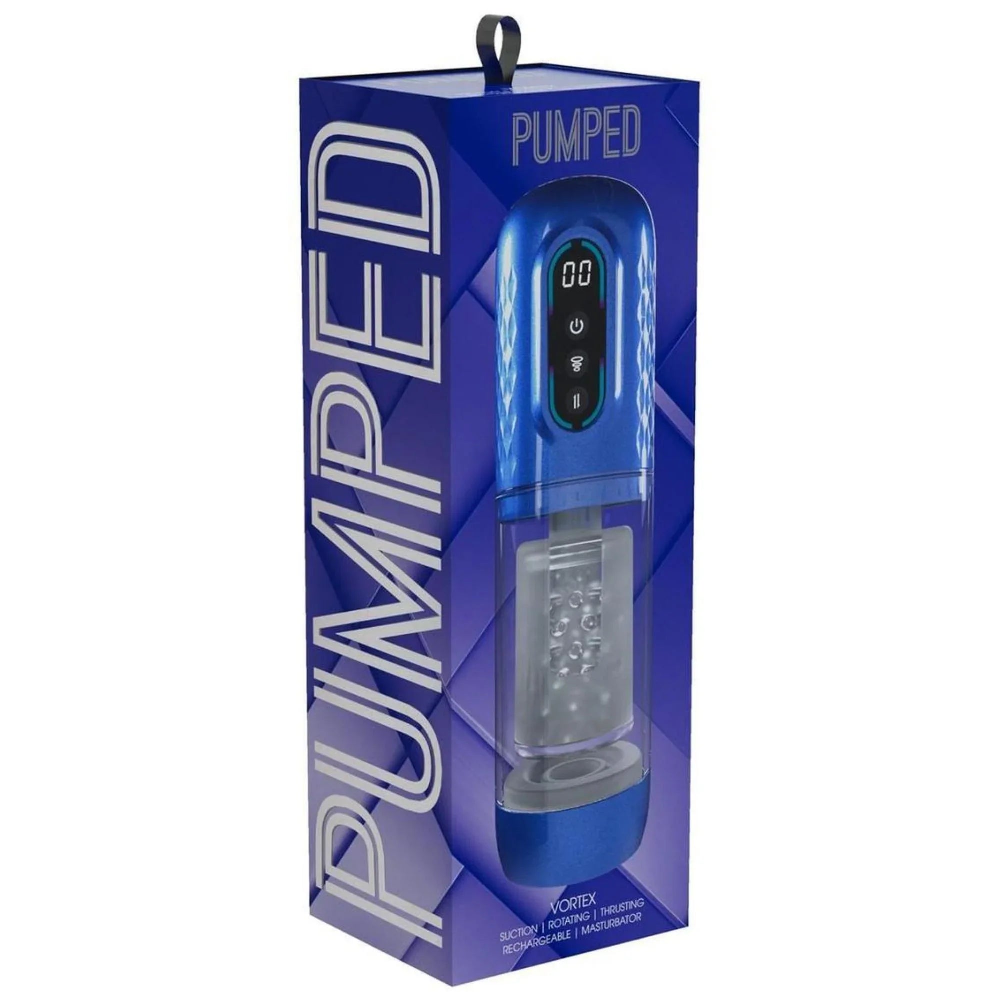 Pumped Vortex Multi Function Suction Rotating Thrusting Rechargeable Masturbator