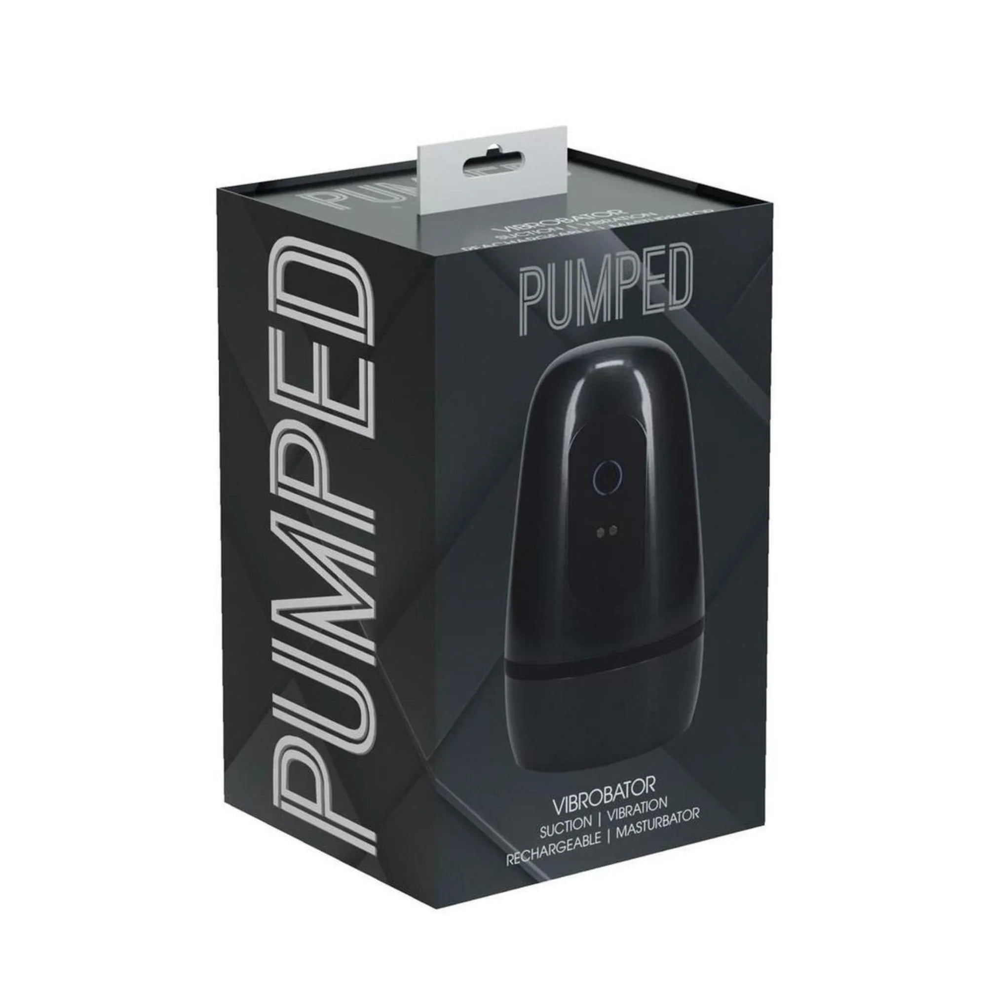 Pumped Vibrobator Pressure Suction 9 Function Vibrating Rechargeable Masturbator