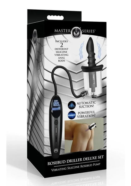 interactive sex toy Master Series Rosebud Driller Deluxe Set Vibrating Silicone Rosebud Pu