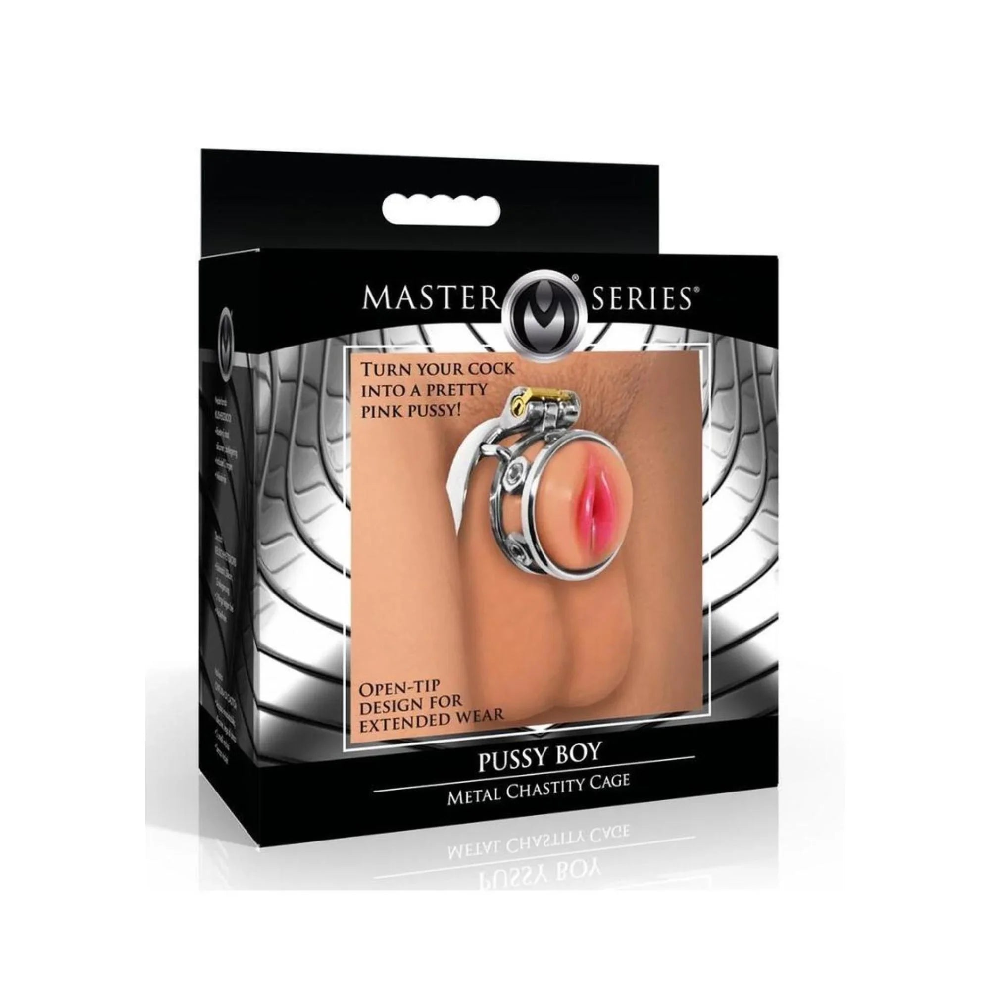 Master Series Pussy Boy Metal Chastity Cage Stainless Steel