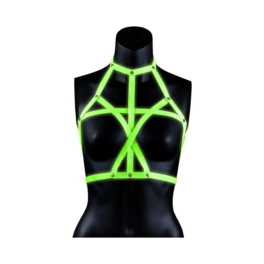 Ouch! Glow in the Dark Bra Harness Neon Green
