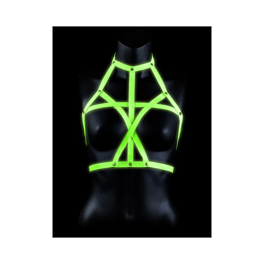 Ouch! Glow in the Dark Bra Harness Neon Green
