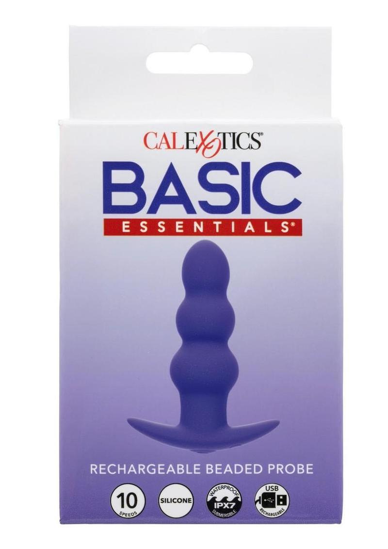 Basic Essentials Rechargeable Silicone Beaded Probe – Waterproof Vibrating Beads