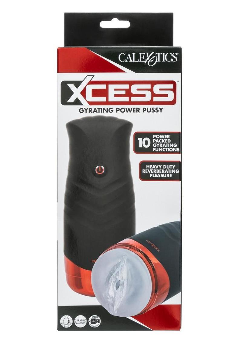 Xcess Gyrating Power Pussy – Rechargeable Gyrating Stroker with Textured Sleeve