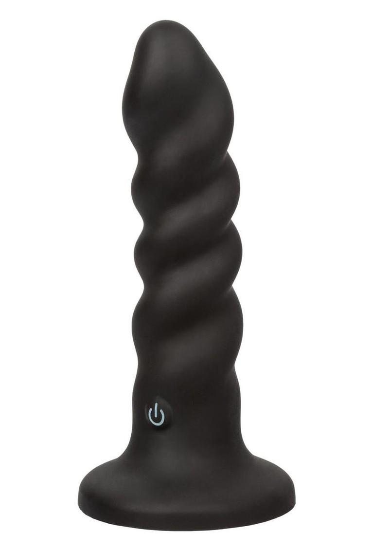 Onyxxx Rechargeable Rippled Silicone Probe – Curved Waterproof Vibrating Probe with Suction Base