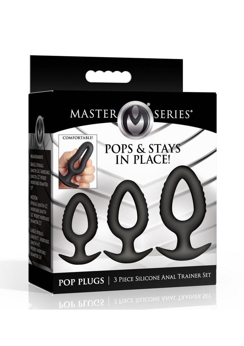 Master Series Pop Plugs Hollow Silicone Anal Trainer Set – 3 Piece Silicone Kit