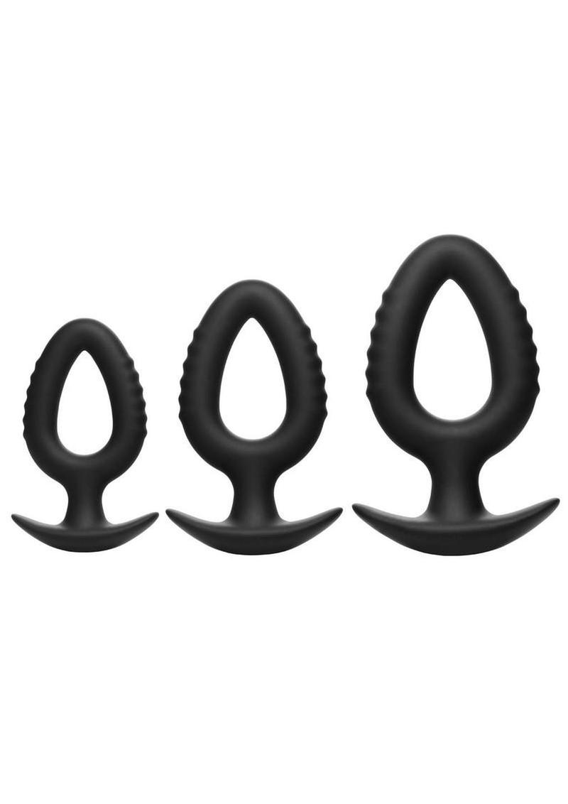 Master Series Pop Plugs Hollow Silicone Anal Trainer Set – 3 Piece Silicone Kit