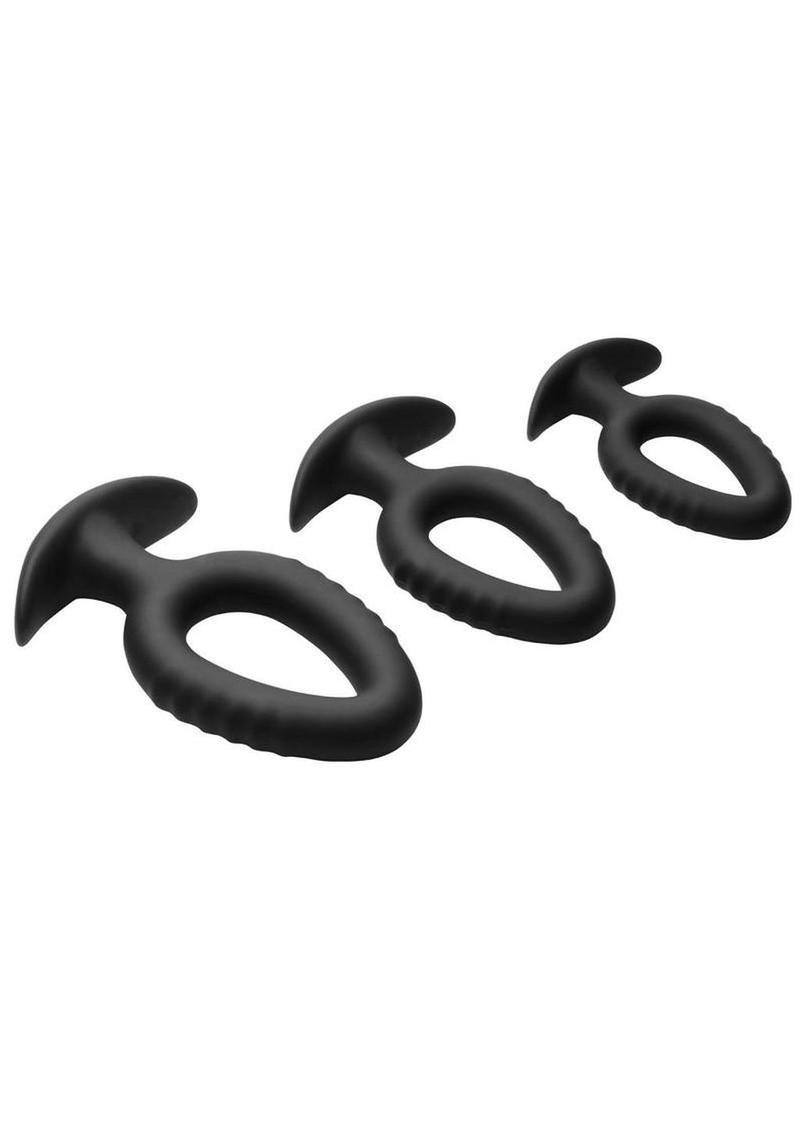 Master Series Pop Plugs Hollow Silicone Anal Trainer Set – 3 Piece Silicone Kit