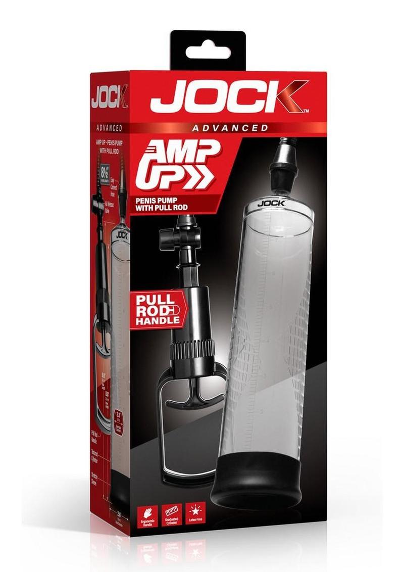 Jock Amp Up Penis Pump with Pull Rod – Manual Vacuum Pump with Graduated Cylinder