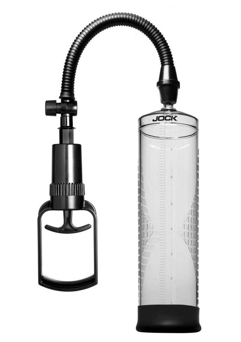 Jock Amp Up Penis Pump with Pull Rod – Manual Vacuum Pump with Graduated Cylinder