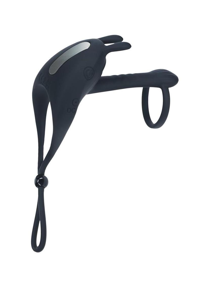 Levelz Adjustable Bunny Vibrating Rechargeable Silicone Lasso Cock Ring & Shaft loop
