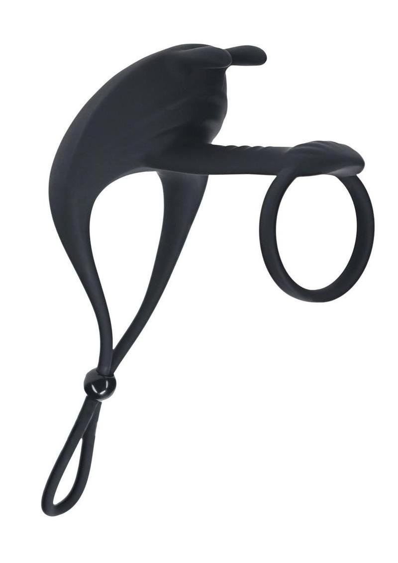 Levelz Adjustable Bunny Vibrating Rechargeable Silicone Lasso Cock Ring & Shaft loop