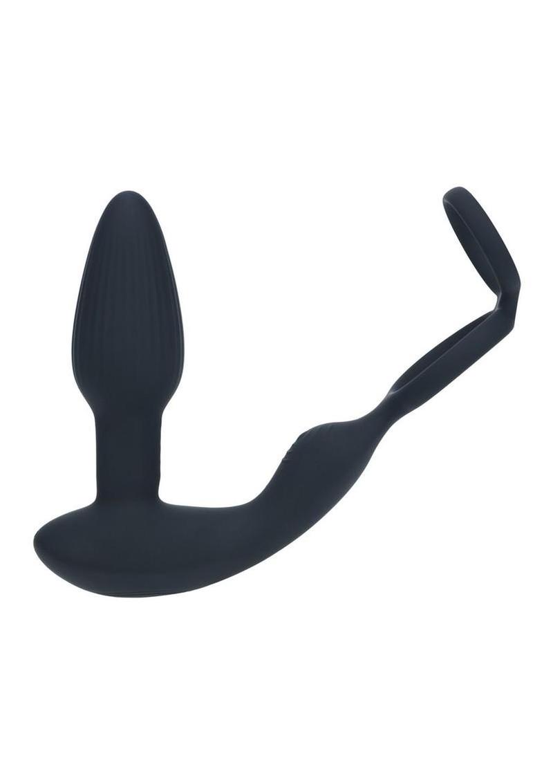 Levelz Dual Vibrating Rechargeable Silicone Prostate Stimulator with Rotating Beads Cock & Balls Rings with Remote Control