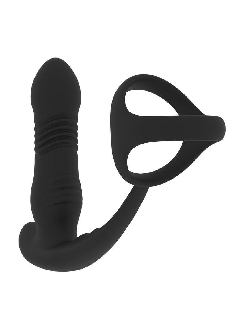 Levelz Vibrating & Thrusting Silicone Rechargeable Prostate Massager with Tri-O Cock Ring