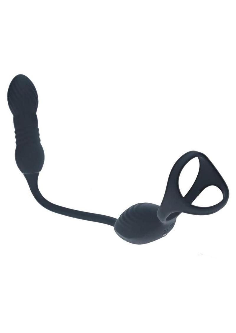 Levelz Vibrating & Thrusting Silicone Rechargeable Tri-O Cock Ring with Prostate Stimulator