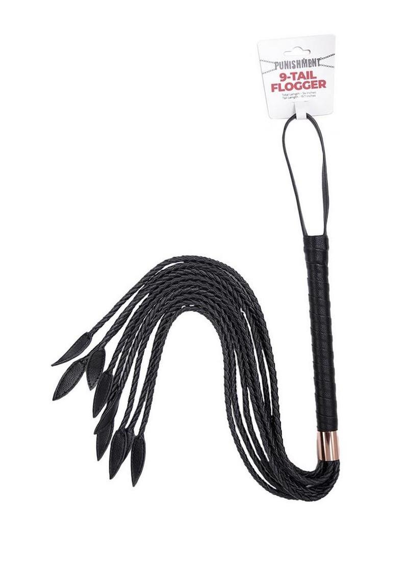 Punishment Braided 9-Tail Flogger with Rose Gold Hardware