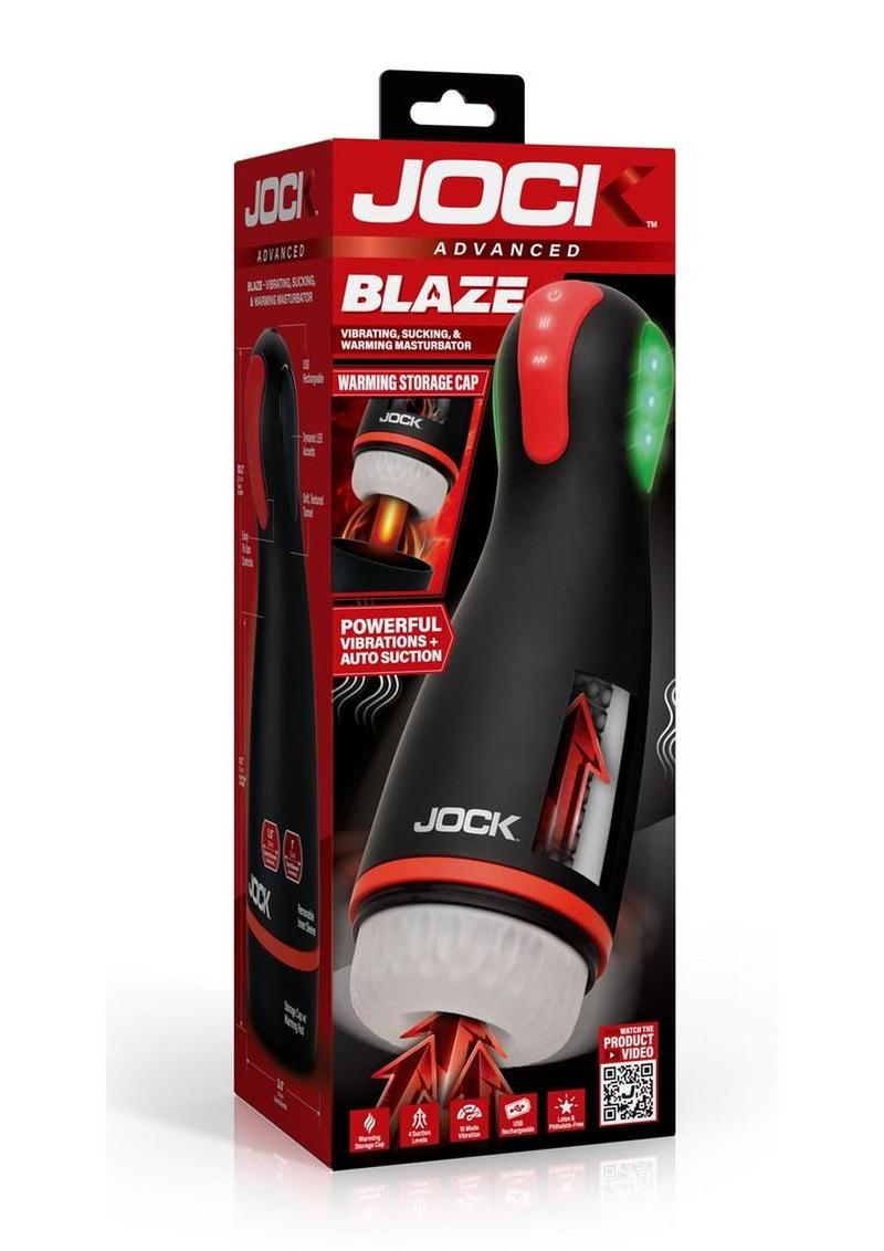 JOCK Blaze Vibrating, Sucking & Warming Rechargeable Masturbator