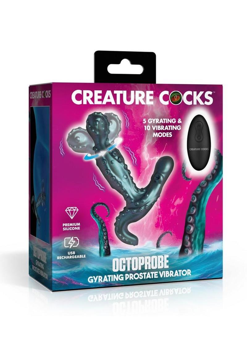Creature Cocks Octoprobe Gyrating Rechargeable Silicone Prostate Vibrator with Remote Control