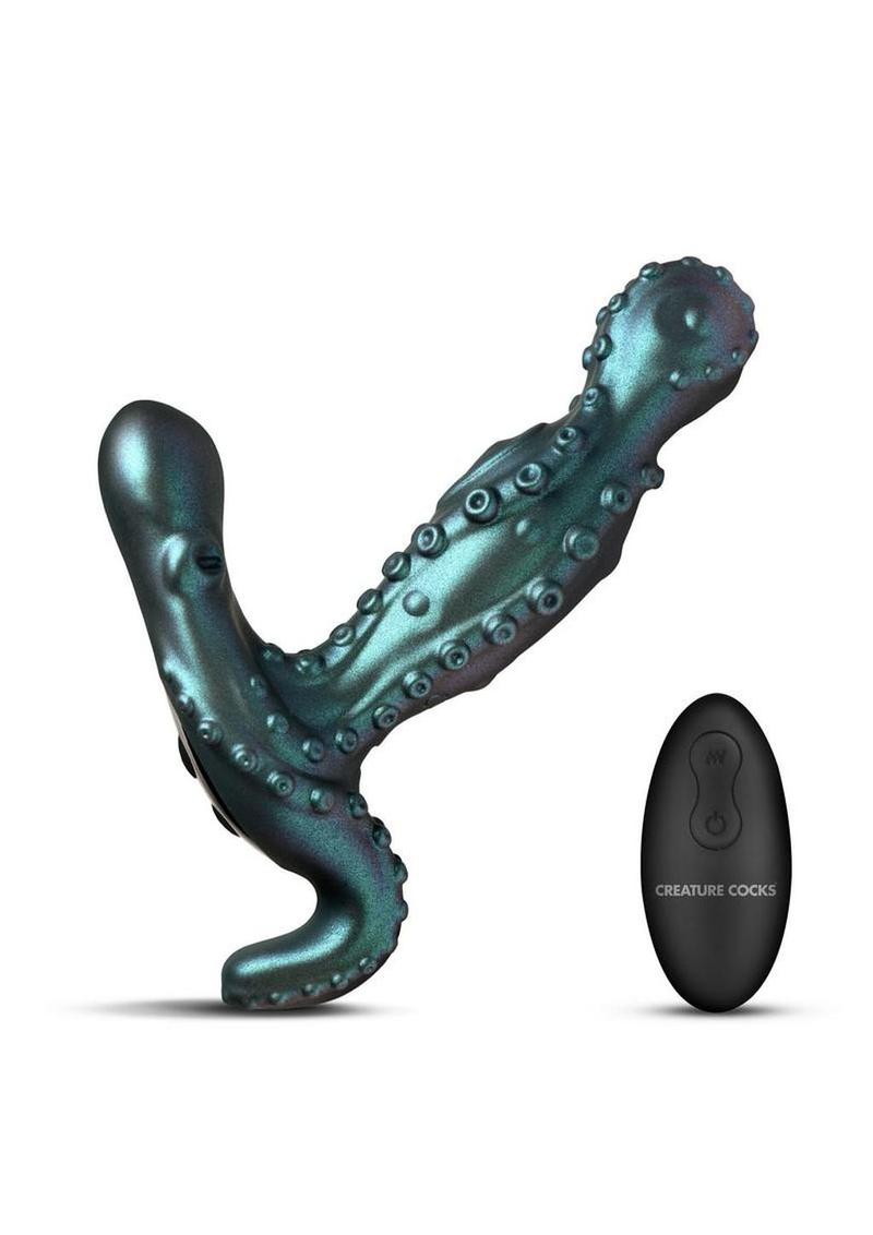 Creature Cocks Octoprobe Gyrating Rechargeable Silicone Prostate Vibrator with Remote Control