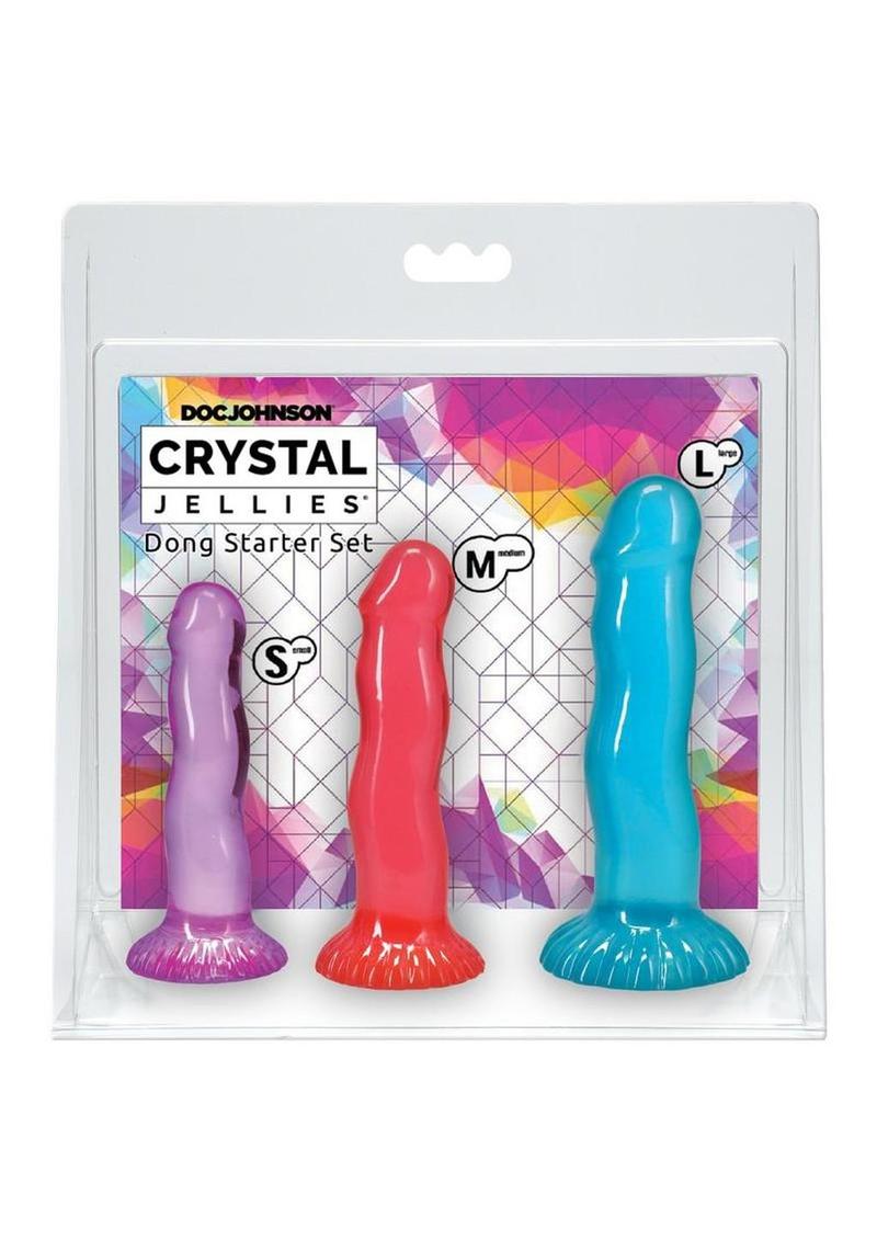 Crystal Jellies Dong Starter Kit (3 Piece) – Graduated Training Set with Suction Base