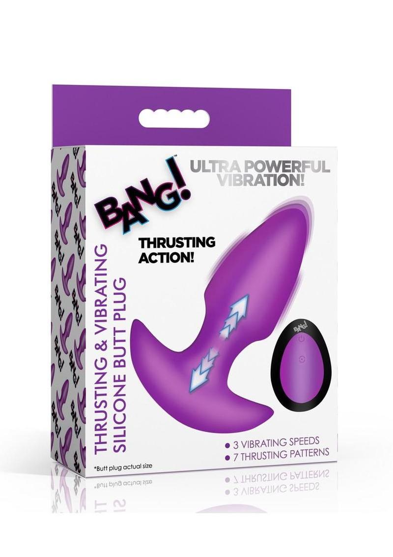 Bang! Thrusting & Vibrating Rechargeable Silicone Butt Plug with Remote