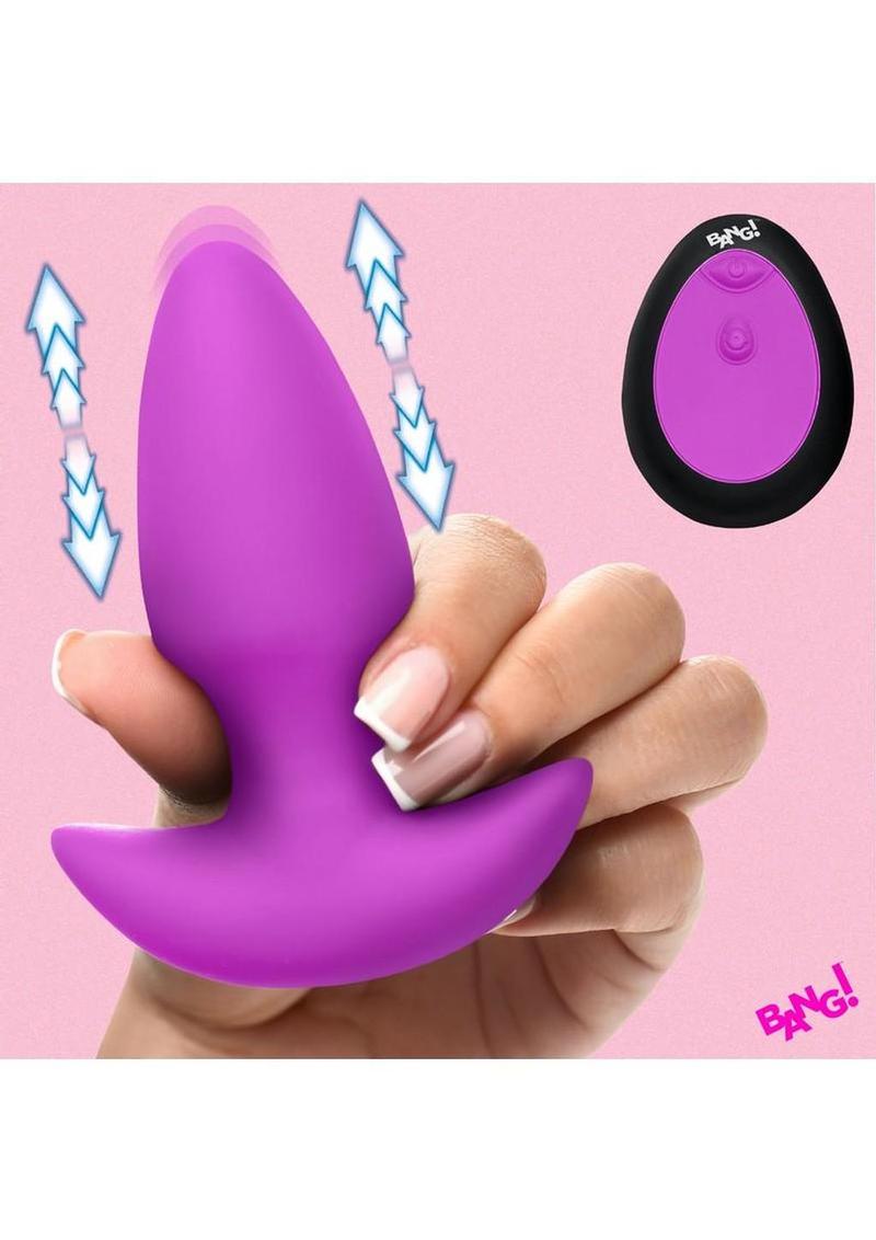 Bang! Thrusting & Vibrating Rechargeable Silicone Butt Plug with Remote