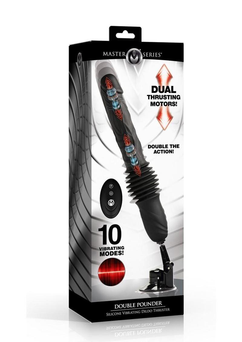 Master Series Double Pounder Thrusting Vibrating Dildo with Remote