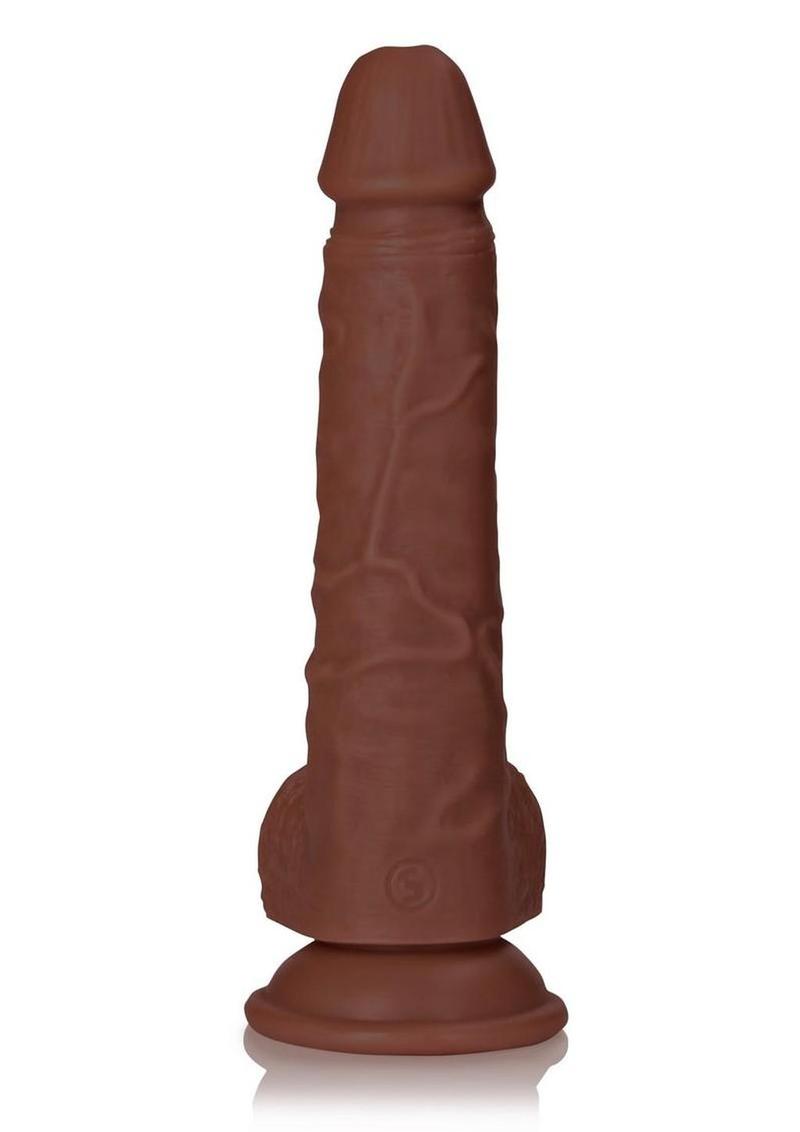 RealRock Realistic Skin Straight Realistic Dildo with Balls and Suction Cup 8in