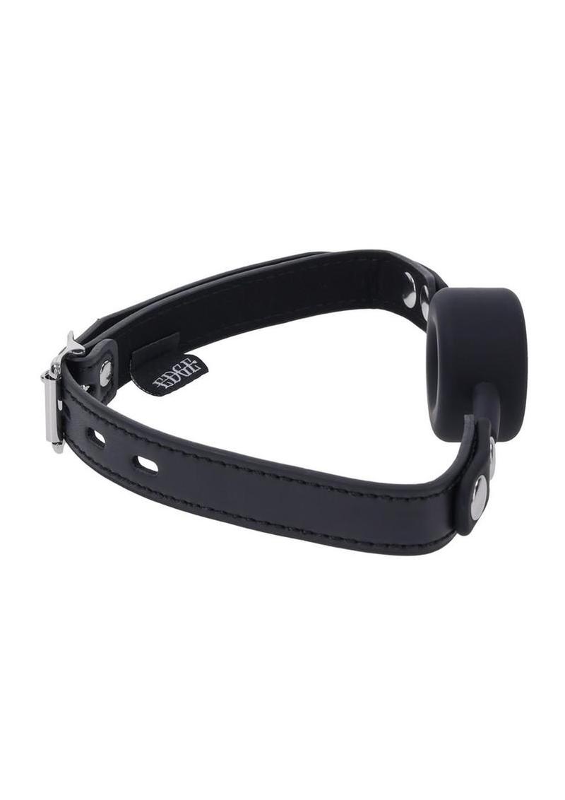 Edge Silicone Ring Gag with Adjustable Faux Leather Strap
