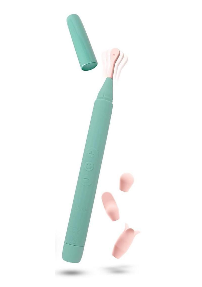 Blush Collection Sage Oscillating Wand Vibrator – Rechargeable Silicone with Attachments