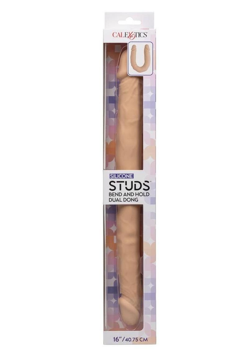 Silicone Studs Bend & Hold Dual Dildo 16" – Flexible Double-Ended Silicone Dildo