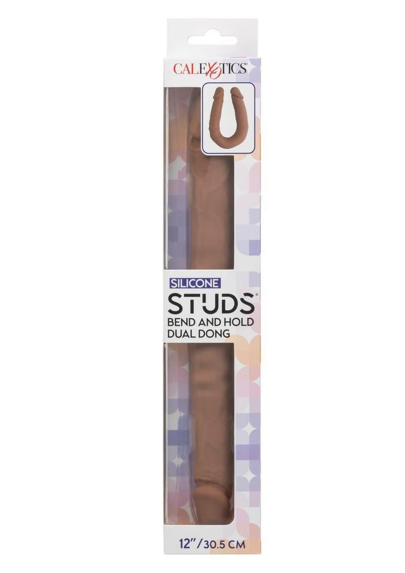 Silicone Studs Bend & Hold Dual Dildo 12" – Flexible Double-Ended Silicone Dildo