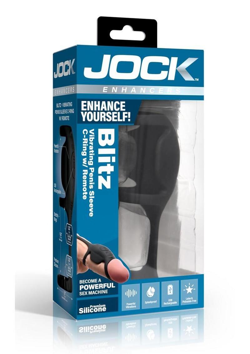Jock Blitz Vibrating Penis Sleeve Rechargeable Silicone Cock Ring