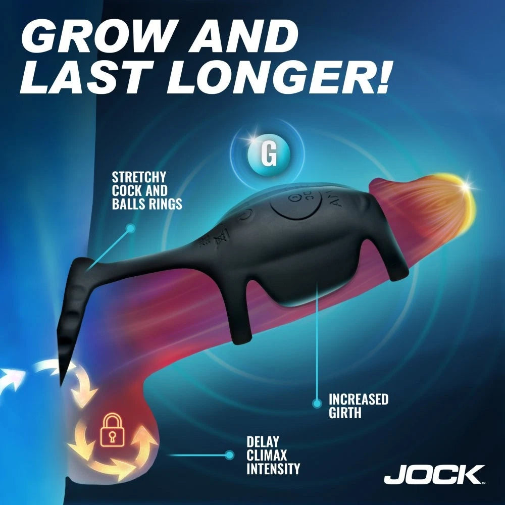 Jock Blitz Vibrating Penis Sleeve Rechargeable Silicone Cock Ring