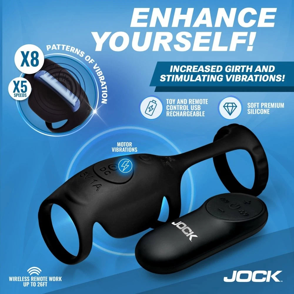 Jock Blitz Vibrating Penis Sleeve Rechargeable Silicone Cock Ring