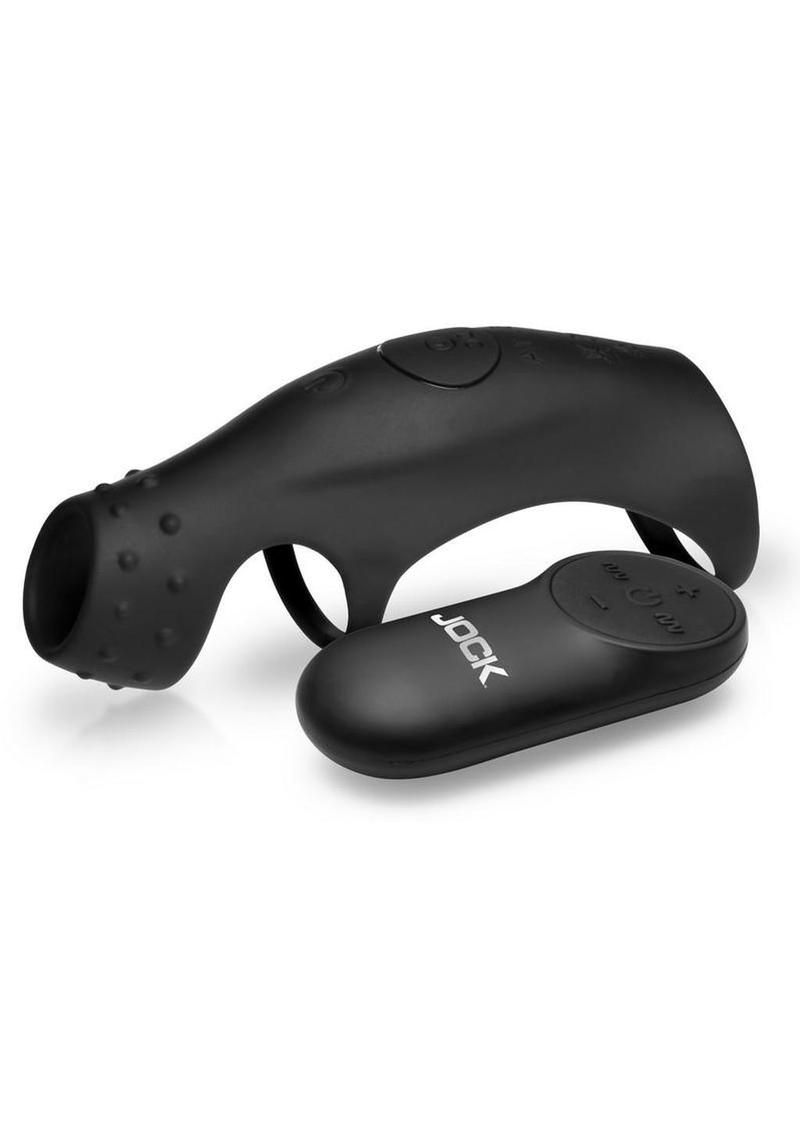 Jock Rush Vibrating Penis Sleeve Rechargeable Silicone Cock Ring with Remote Control