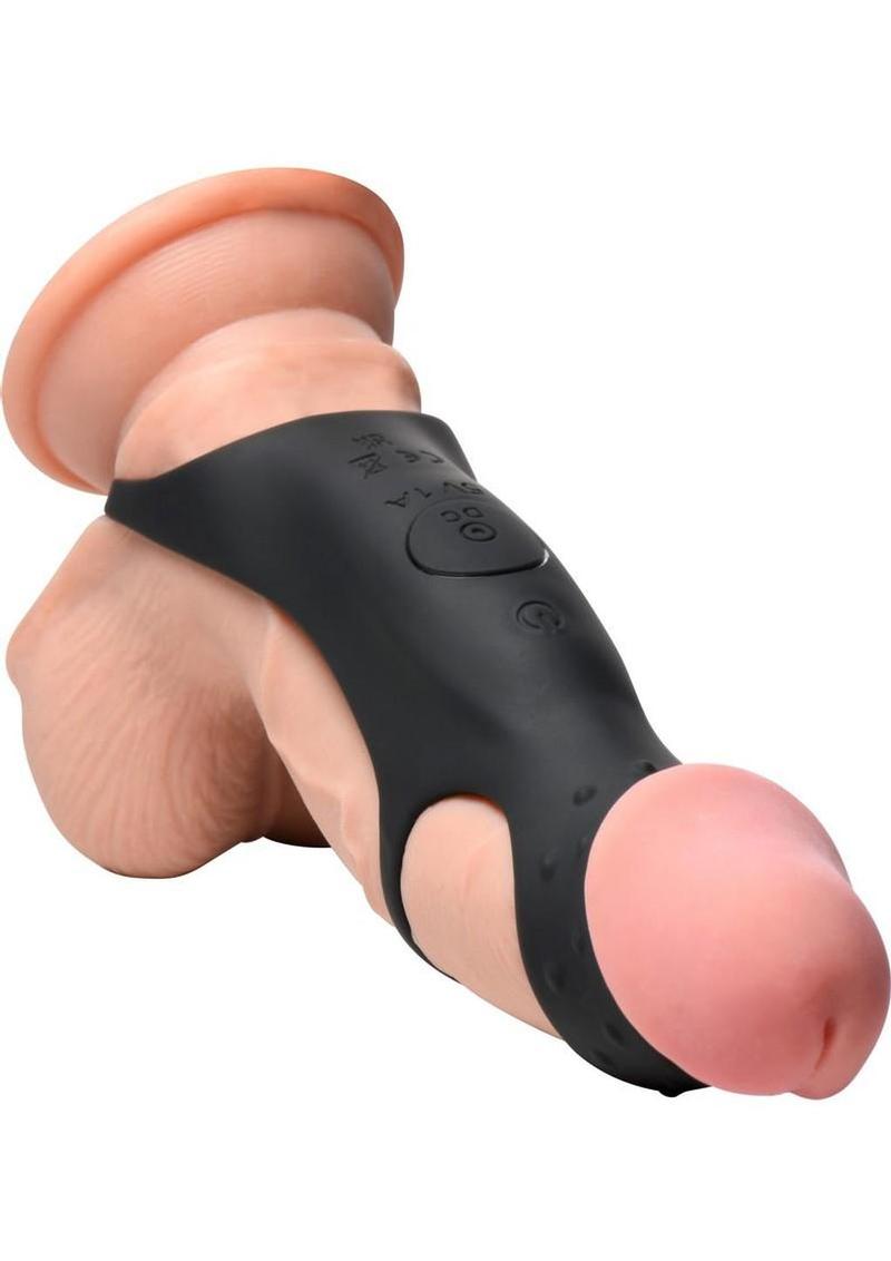 Jock Rush Vibrating Penis Sleeve Rechargeable Silicone Cock Ring with Remote Control