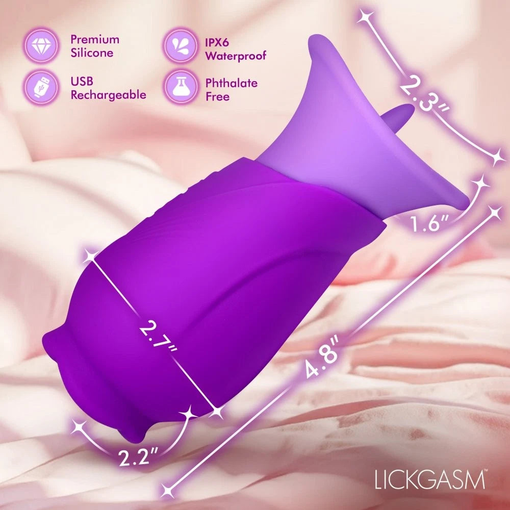 Lickgasm Licking Suction Silicone Vibrator – Dual Stimulation Tongue & Suction Rechargeable