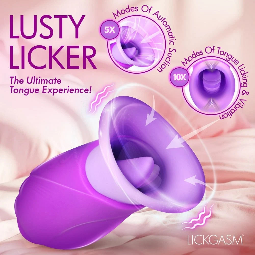 Lickgasm Licking Suction Silicone Vibrator – Dual Stimulation Tongue & Suction Rechargeable