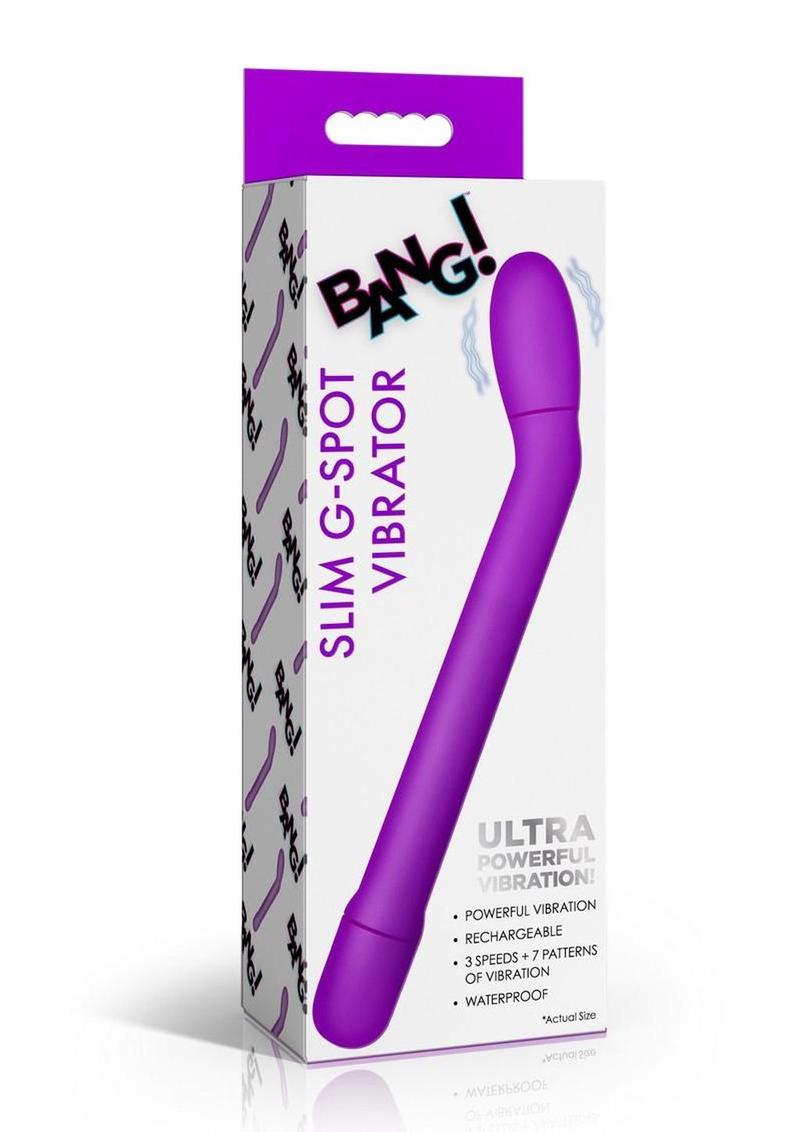Bang Slim G-Spot Silicone Vibrator – Curved Rechargeable Design with Multiple Modes
