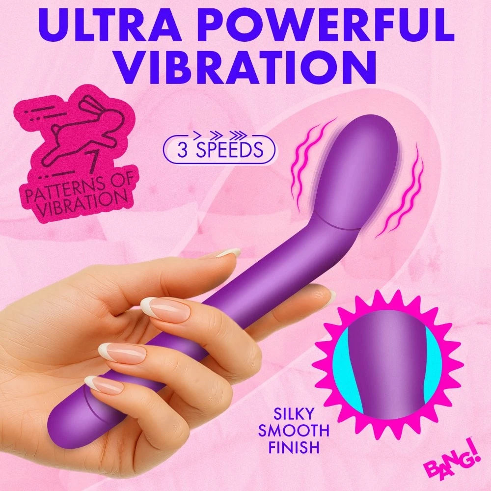 Bang Slim G-Spot Silicone Vibrator – Curved Rechargeable Design with Multiple Modes