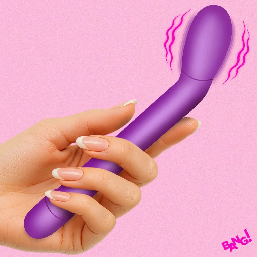 Bang Slim G-Spot Silicone Vibrator – Curved Rechargeable Design with Multiple Modes