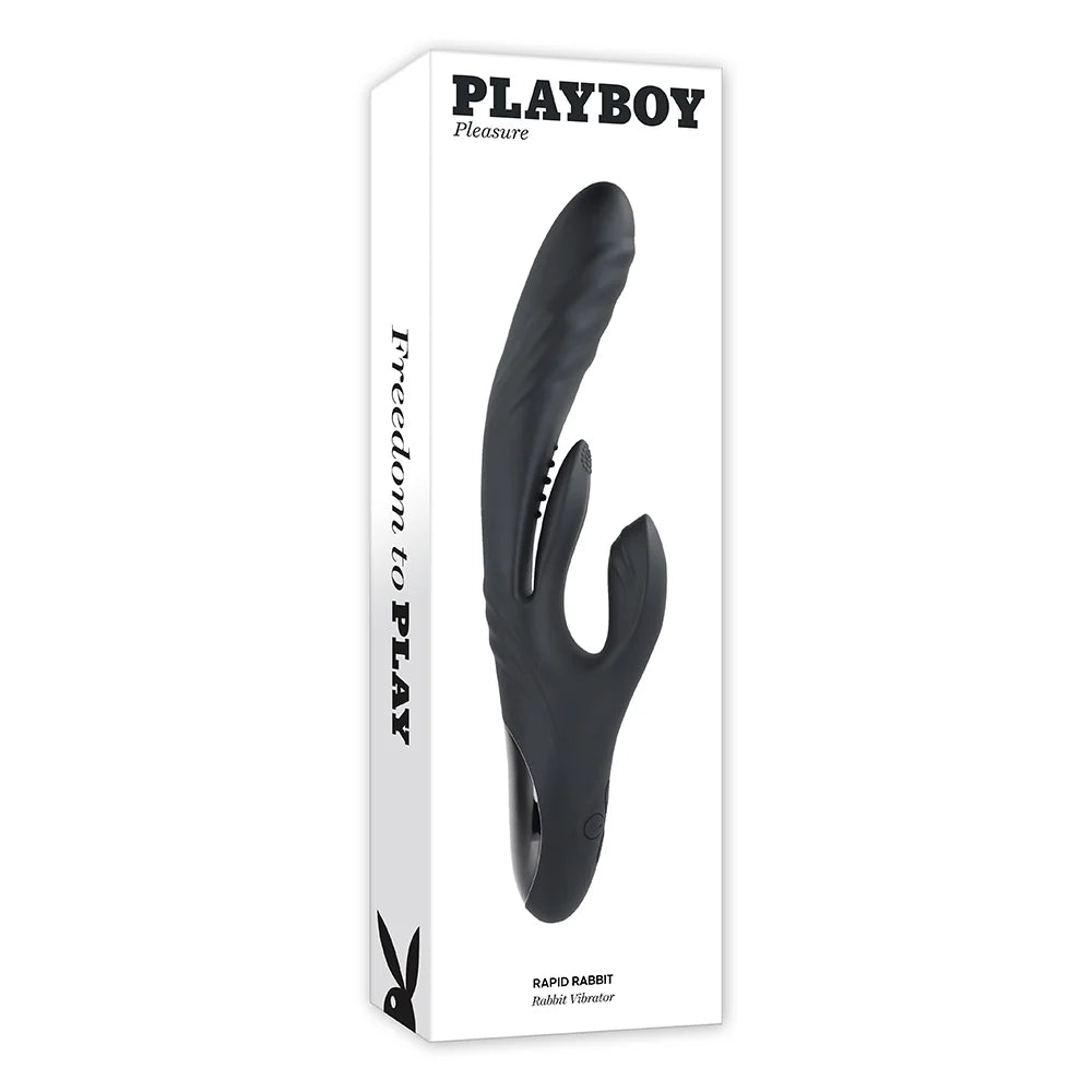 Playboy Rapid Rabbit Rechargeable Silicone Dual Stimulation Vibrator