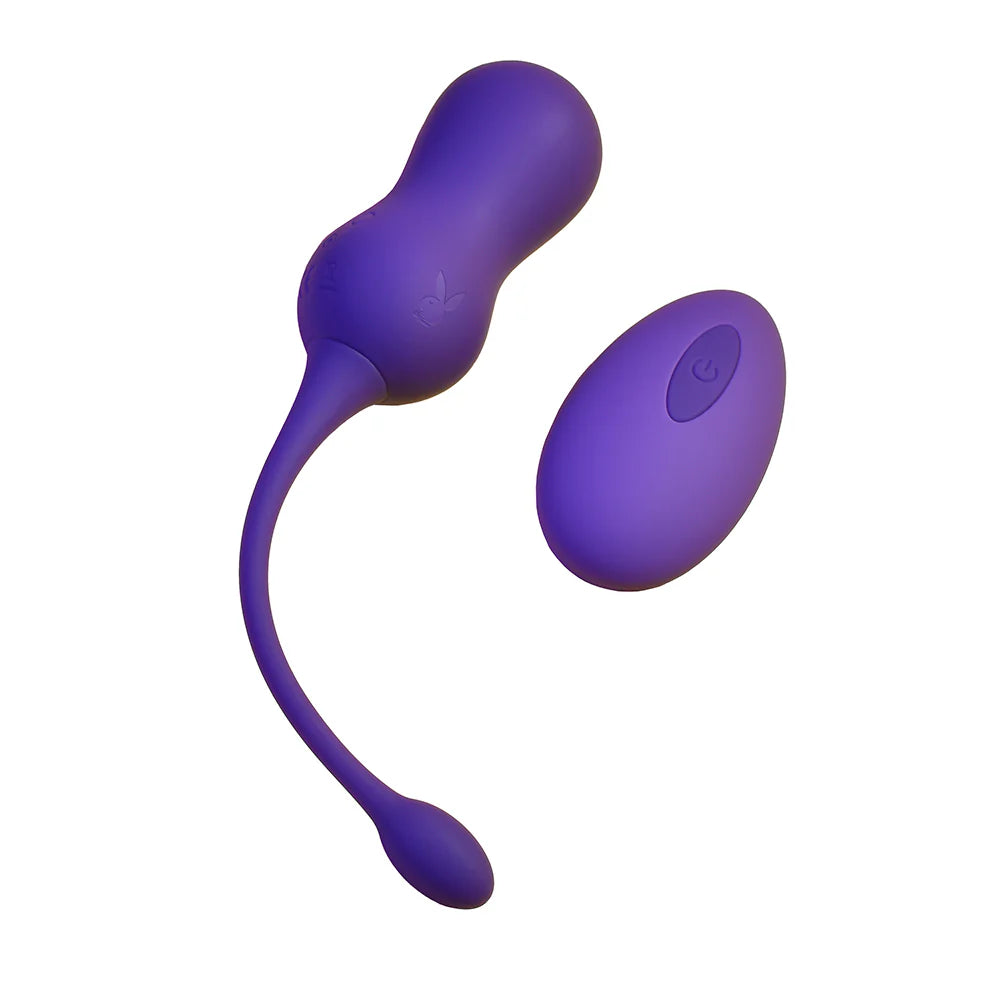 Playboy Double Time Rechargeable Remote Controlled Vibrating Silicone Dual Kegel Balls
