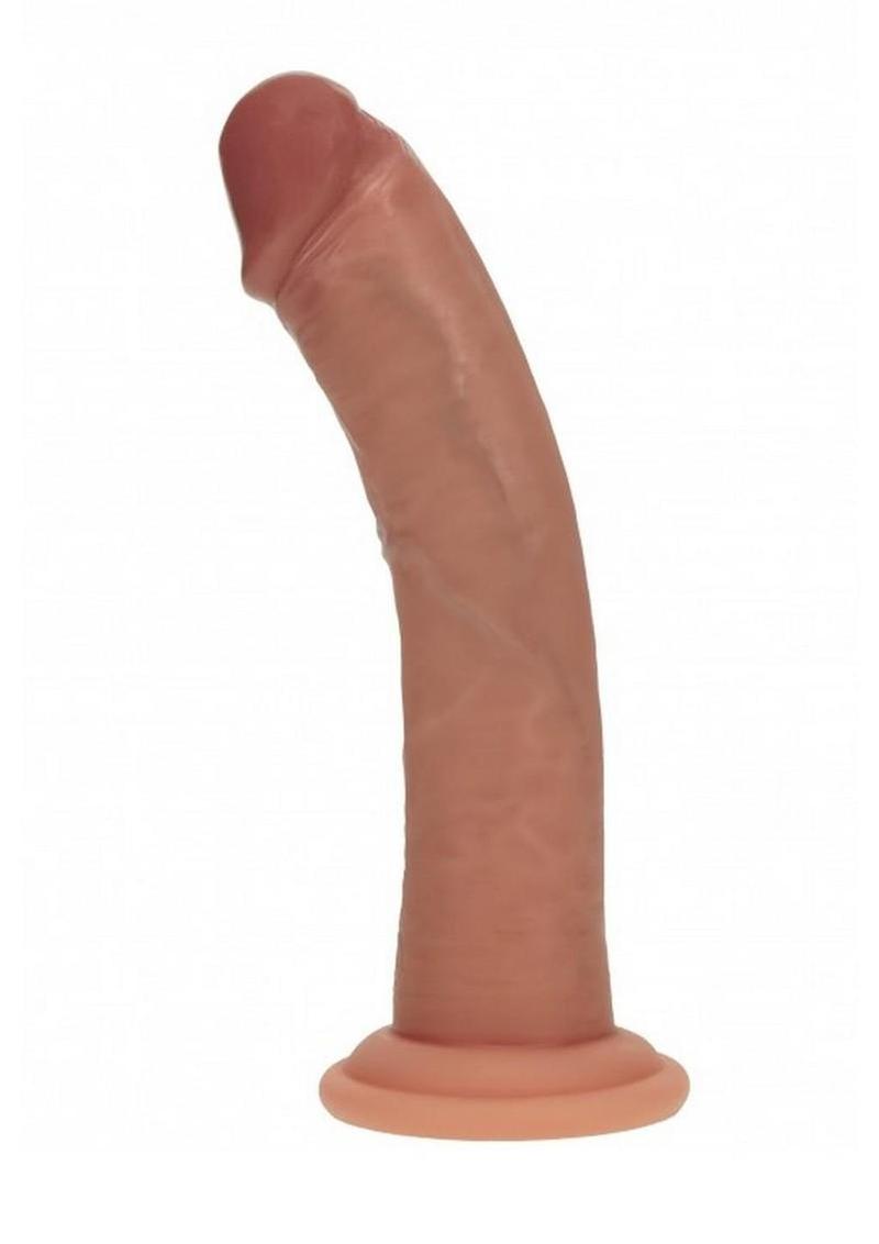 RealRock Dual Layered Silicone Curved Realistic Dildo with Suction Cup 7in