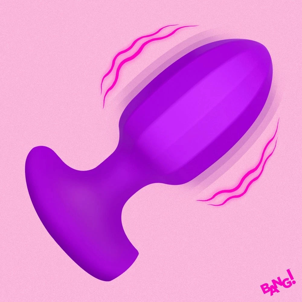 Bang! Ribbed Vibrating Silicone Butt Plug – Rechargeable Waterproof Anal Vibrator