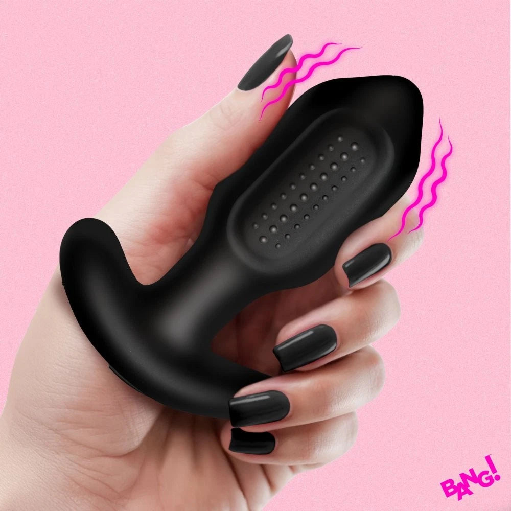 Bang! Bumpy Vibrating Silicone Butt Plug – Rechargeable Waterproof Anal Vibrator