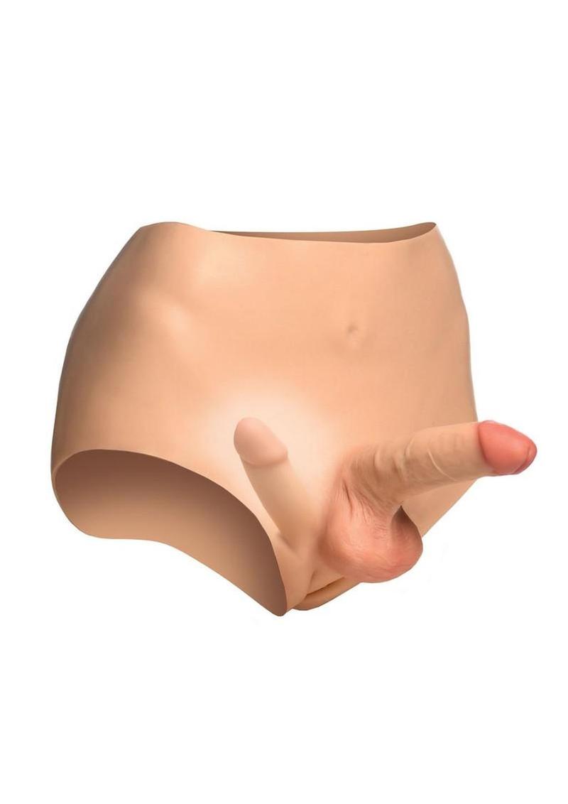 Master Series Double Boner Briefs Silicone Penis Panty – Wearable Dual Dildo Harness